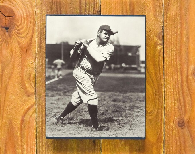 Babe Ruth - The iconic Swing 1930's - Vintage Sports Bar and Room Wall Panel Hanging