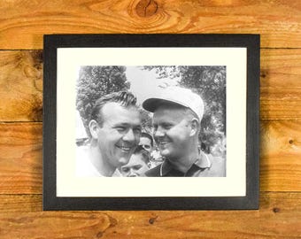 Arnold Palmer & Jack Nicklaus - Image at 1962 US Open - Framed Vintage Golf Wall Hanging