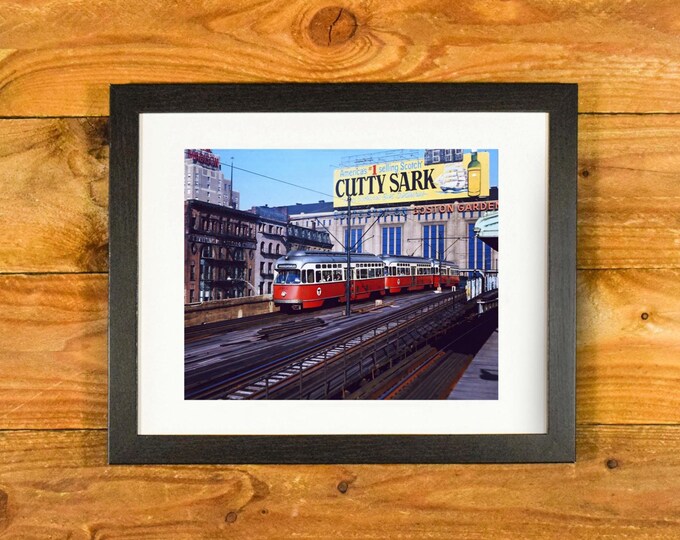Boston Garden North Station 1960's Image - Former Home of the Celtics & Bruins - Vintage Framed Sports Wall Hanging