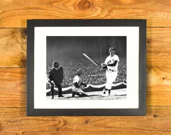 Ted Williams Classic Swing - Boston Red Sox Icon -  Matted and Framed Sports Bar & Room Wall Hanging