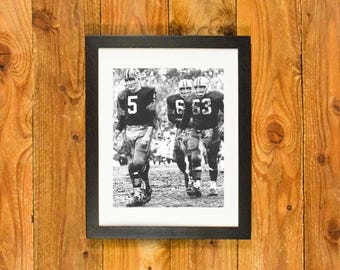 Paul Horning, Jerry Kramer & Fuzzy Thurston - Iconic 1960's Green Bay Packers - Matted and Framed Sports Room and Bar Wall Hanging