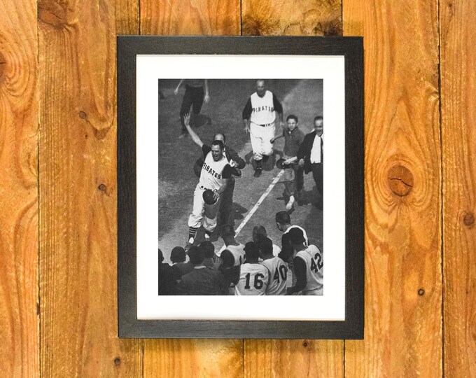 Bill Mazeroski "Shocks the Yankees" - Dramatic 1960 7th Game World Series Winning Home Run - Matted and Framed Sports Wall Hanging