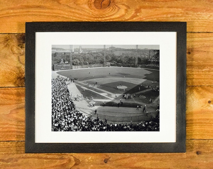 Bill Mazeroski's Dramatic 1960 Pittsburgh Pirates World Series Winning Home Run at Forbes Field - Matted and Framed Sports Hanging
