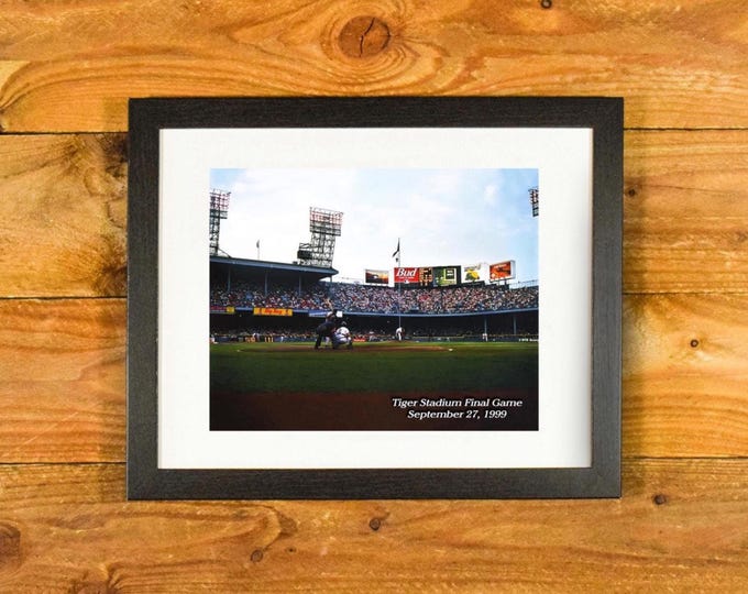 Tiger Stadium - Color Image Final Game September 27, 1999 - Matted and Framed Vintage Sports Wall Hanging