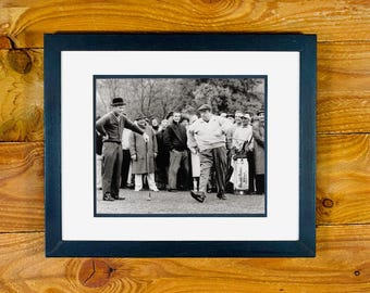 Arnold Palmer & The Classic Jackie Gleason "And Away We Go" Strut - Premium Edition Double Matted and Framed Vintage Golf Wall Hanging