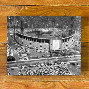 Aerial View of Memorial Stadium Baltimore (1950-1997) - Former Home of the Baltimore Orioles & Colts - Vintage Sports Wood Wall Panel