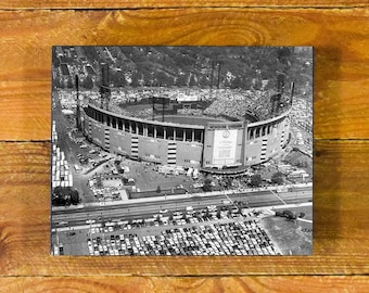 Aerial View of Memorial Stadium Baltimore (1950-1997) - Former Home of the Baltimore Orioles & Colts - Vintage Sports Wood Wall Panel