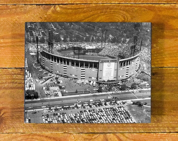 Aerial View of Memorial Stadium Baltimore (1950-1997) - Former Home of the Baltimore Orioles & Colts - Vintage Sports Wood Wall Panel