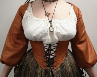 Underbust Historybounding corset/Cottagecore with sleeves