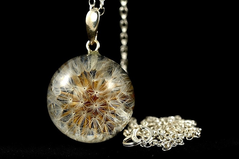 Resin Dandelion Pendant Christmas Gifts Natural Dandelion Etsy