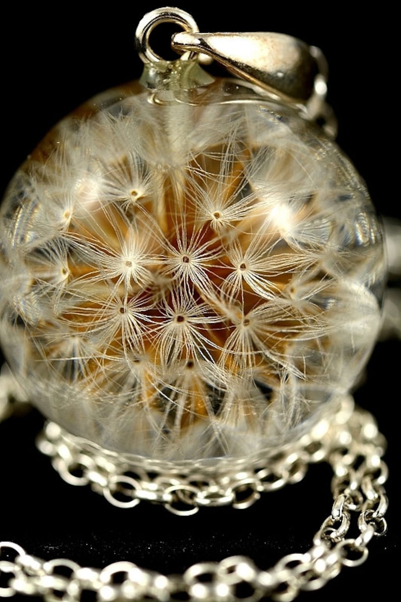 Resin Dandelion Pendant Christmas Gifts Natural Dandelion Etsy