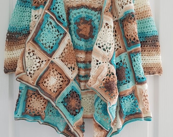 Crochet waterfall cardigan
