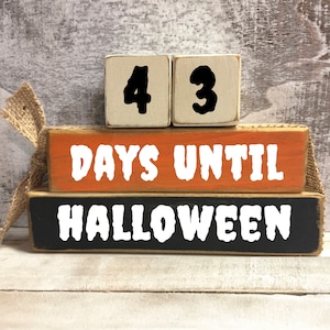 Halloween Countdown, Days Until Halloween, Halloween Blocks, Fall