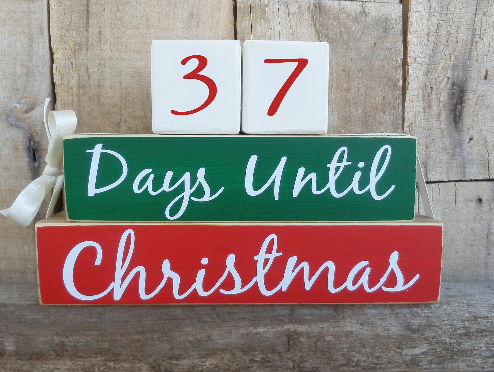 Countdown blocks days until weeks until Christmas Etsy