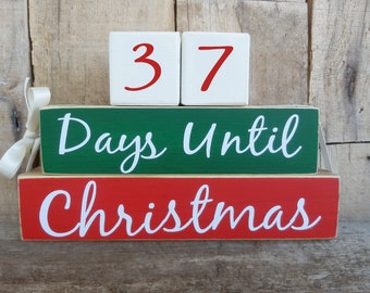 Countdown  blocks, days until (weeks until)  Christmas, Christmas countdown, Christmas decoration,