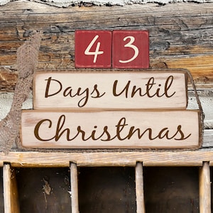 Christmas countdown, Days Until Christmas, Christmas decoration, Christmas blocks, Holiday blocks. Countdown to Christmas, Countdown Blocks