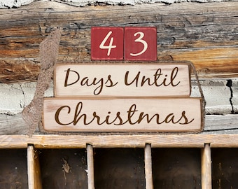 Christmas countdown, Days Until Christmas, Christmas decoration, Christmas blocks, Holiday blocks. Countdown to Christmas, Countdown Blocks