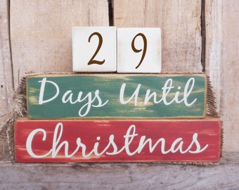 Countdown  blocks, days until (weeks until)  Christmas, Rustic Christmas countdown, Christmas decoration, Christmas blocks, Holiday blocks
