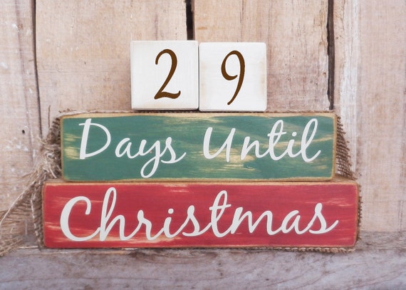 Countdown Blocks Days Until weeks Until Christmas Rustic | Etsy