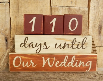 Countdown  blocks, days until (weeks until)  Our Wedding, Mr. and Mrs., I Do, We Do, Wedding countdown, Anniversary countdown