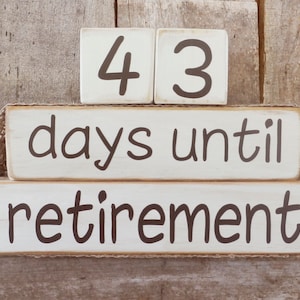 Retirement Countdown, days (or weeks) until retirement, retirement countdown, you select countdown range, retirement calendar, countdown set