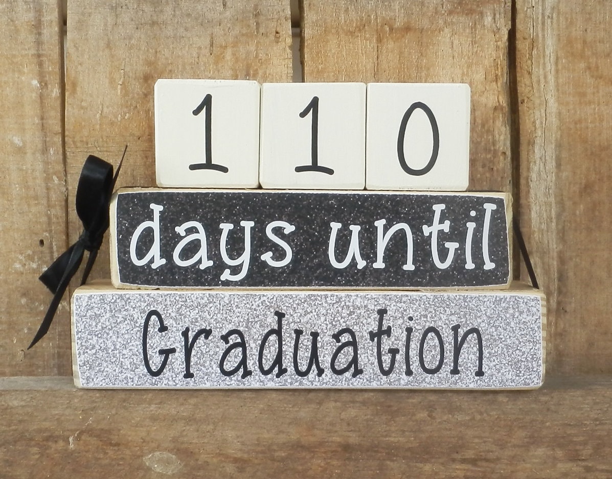 Countdown blocks days until weeks until Graduation end of Etsy
