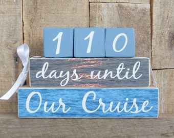 Cruise Vacation Countdown,  days until, or optional (weeks until), Our Cruise, Our Vacation, My Cruise, My Vacation, 4.5" x 7"