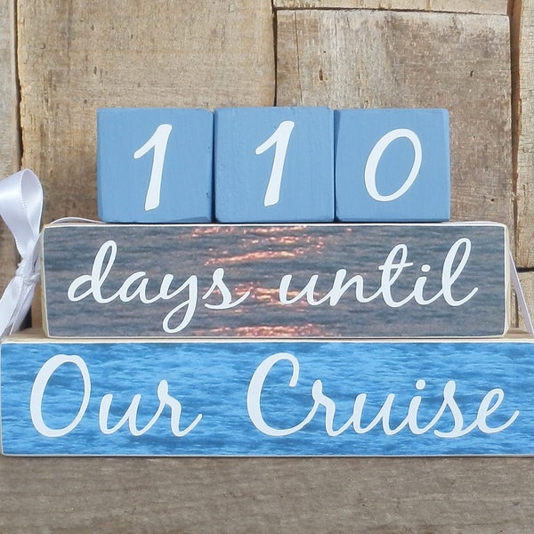 Cruise Vacation Countdown,  days until, or optional (weeks until), Our Cruise, Our Vacation, My Cruise, My Vacation, 4.5" x 7"