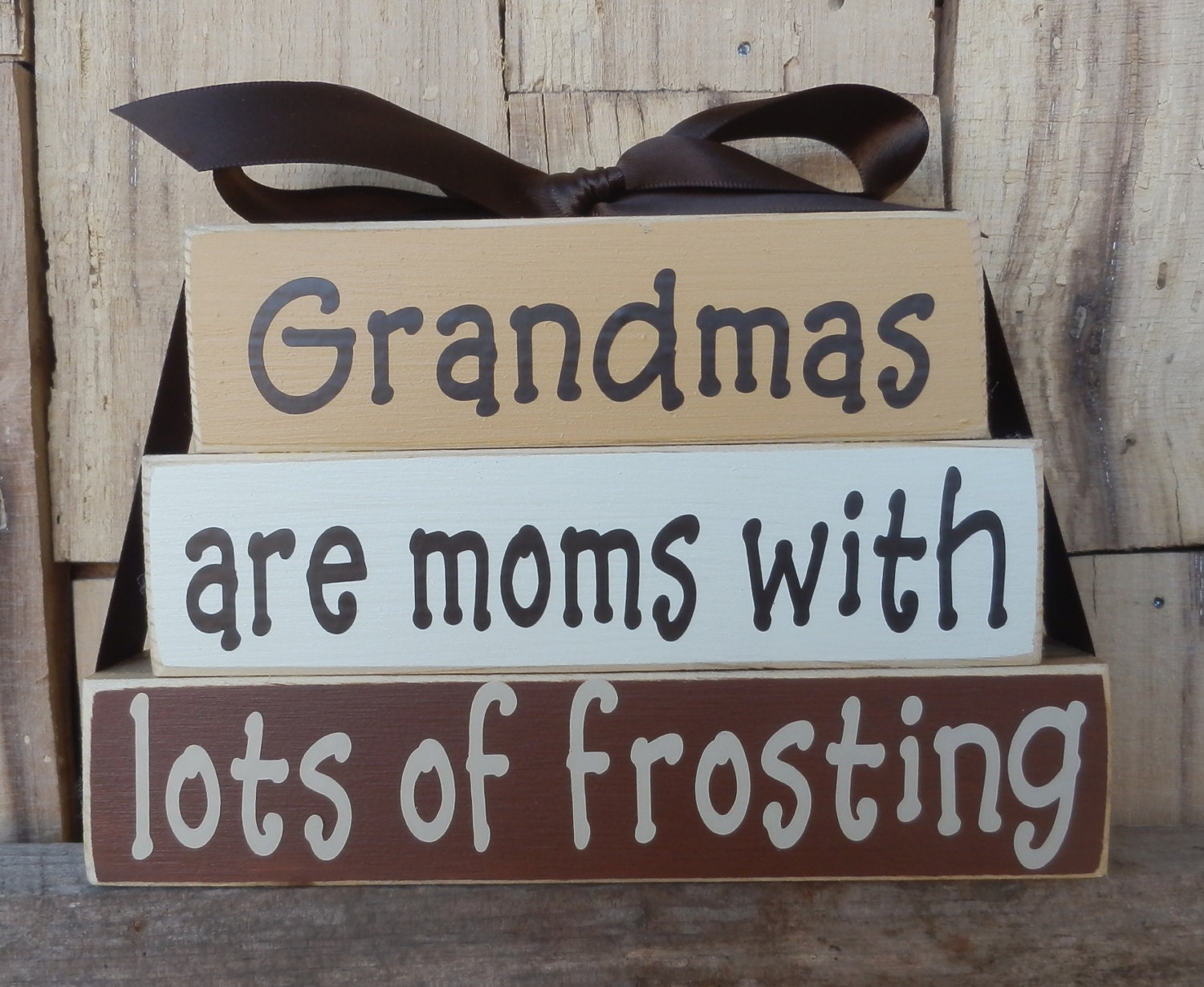 Grandmas Are Moms With Lots of Frosting Small Wood Blocks - Etsy