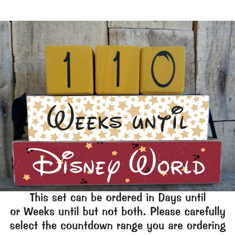 Disney Countdown, Disney World Countdown, Disneyland, Countdown Blocks, Days Until or optional Weeks until Disney, Disney, 4.5 x 7 image 2