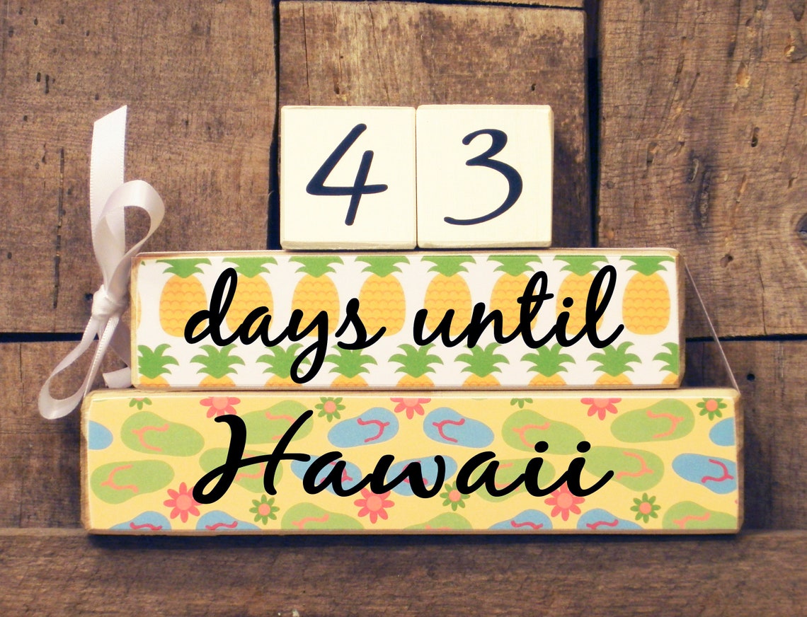 Countdown blocks days weeks until Hawaii Our Vacation Etsy