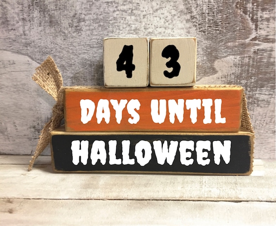 Halloween Countdown Days Until Halloween Halloween blocks  Etsy