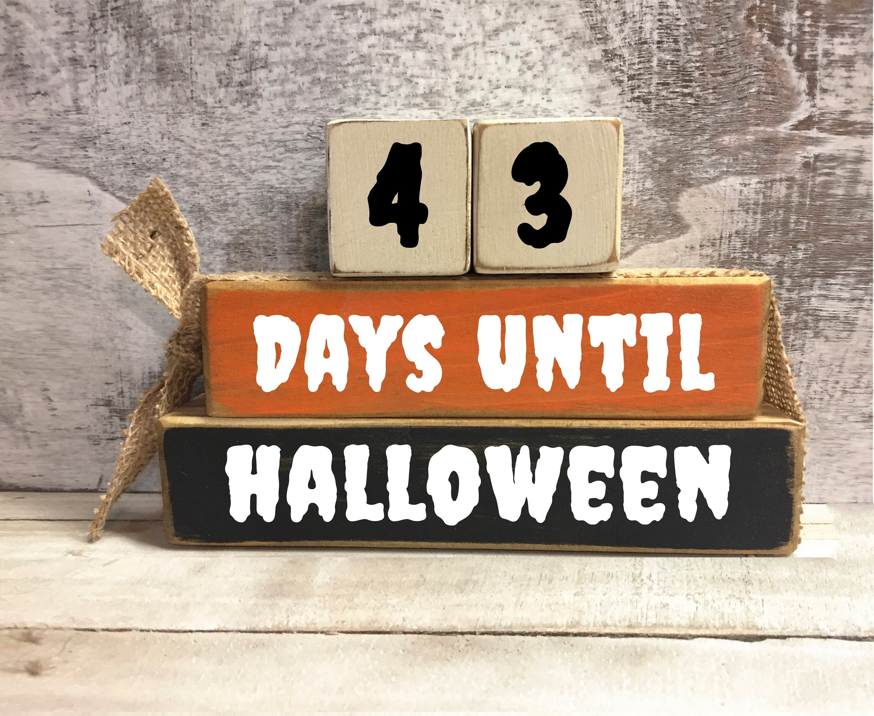Halloween Countdown Days Until Halloween Halloween blocks Etsy