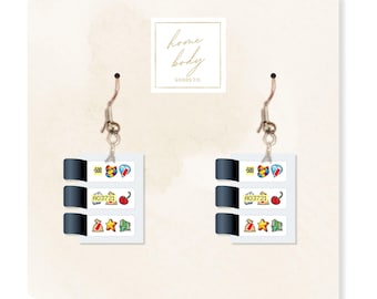 Acrylic Pull Tab Dangle Earrings: Lucky Game Day Jewelry