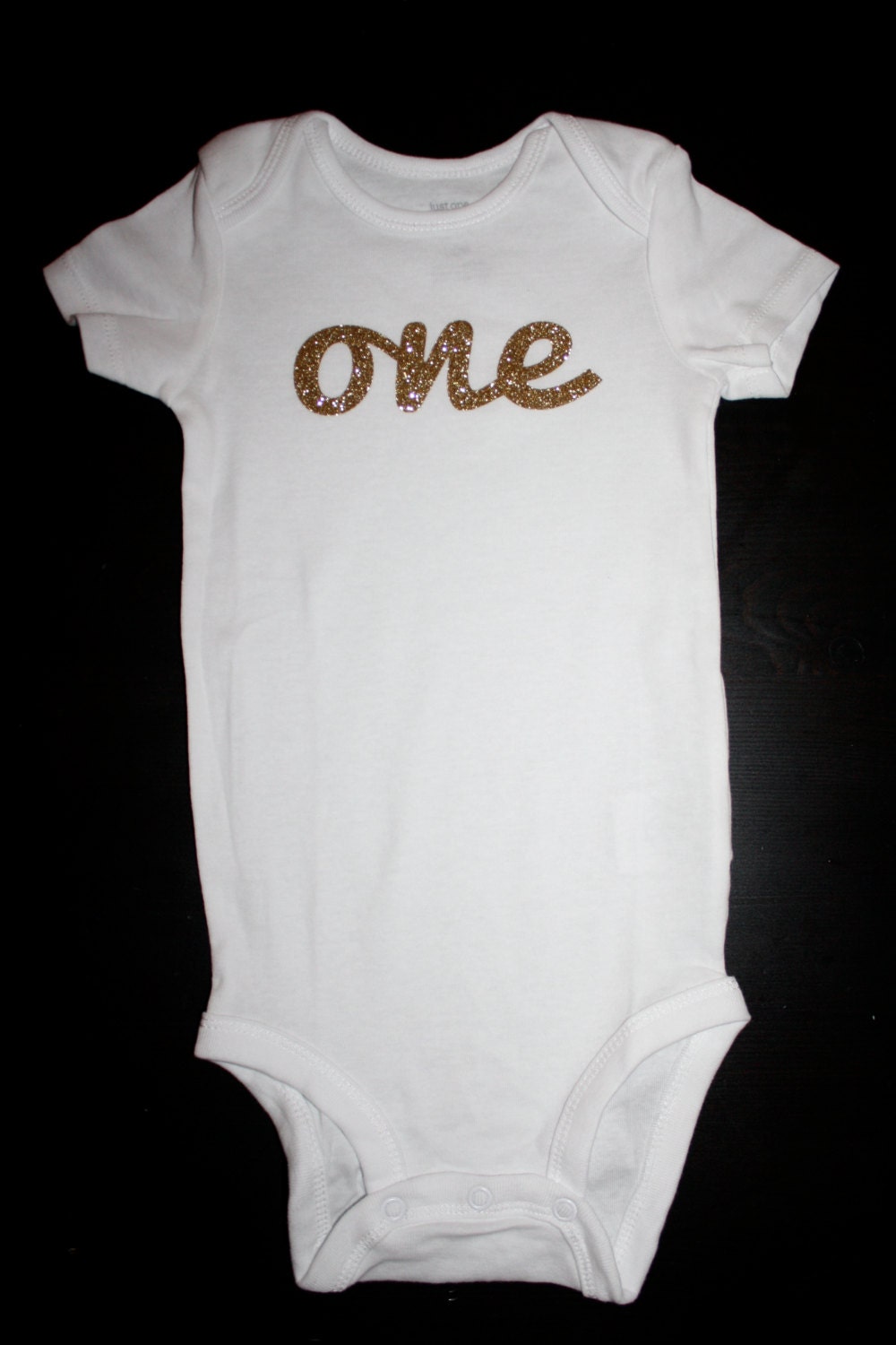 Girl's Homemade First Birthday Onesie With Gold Silver or Etsy