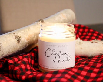 Christmas Hearth Soy Candle | 9oz. Hand Poured Candle | Holidays | Gifts | Scented Candle | Small Batch | Christmas | Clean Scents