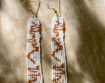 Scribbly Gum Eucalyptus Seed Bead Earrings Beaded Jewelry Handmade