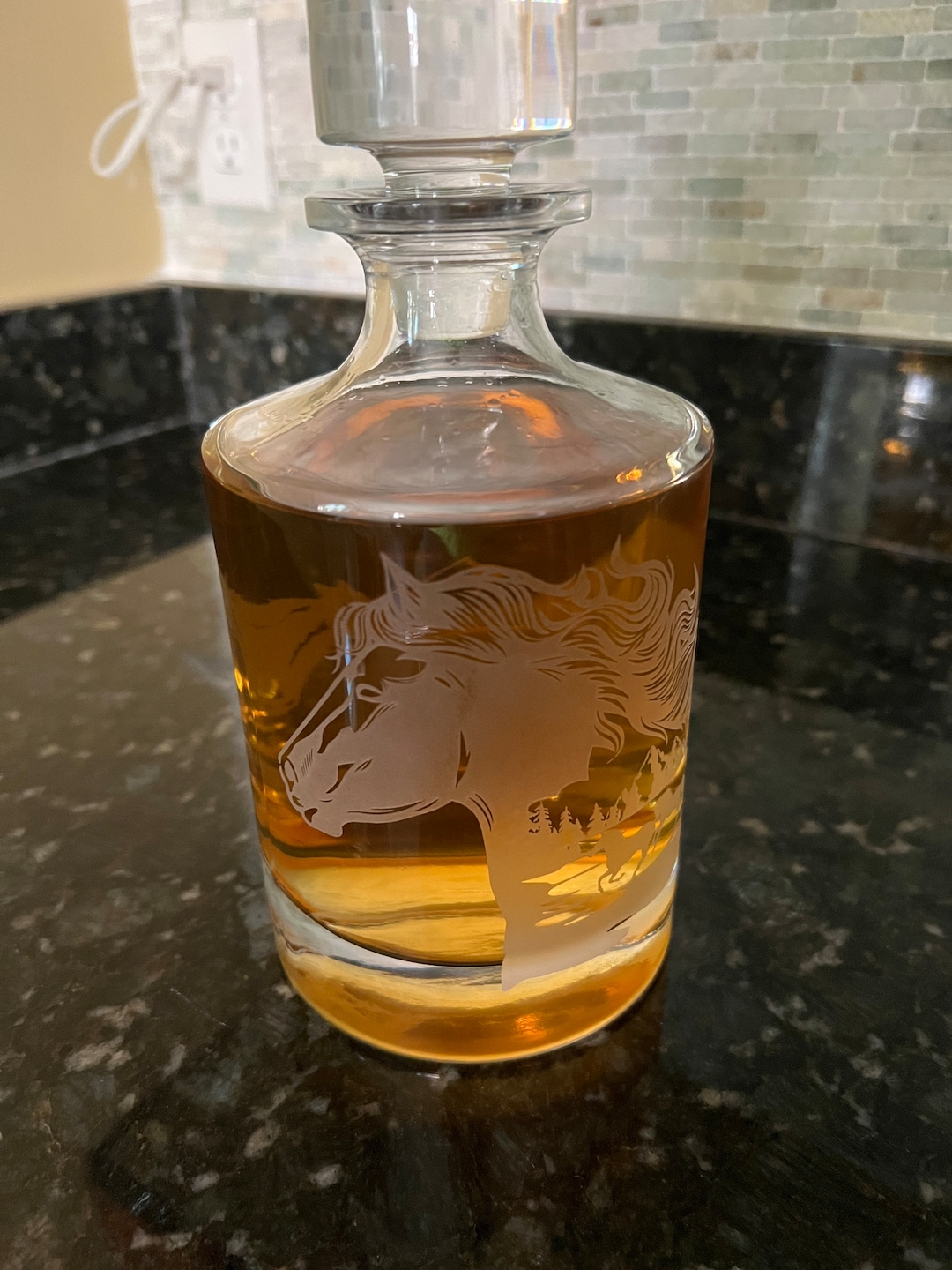 Wild Mustang Decanter 2 Horse Decanter Whiskey/scotch/bourbon/brandy