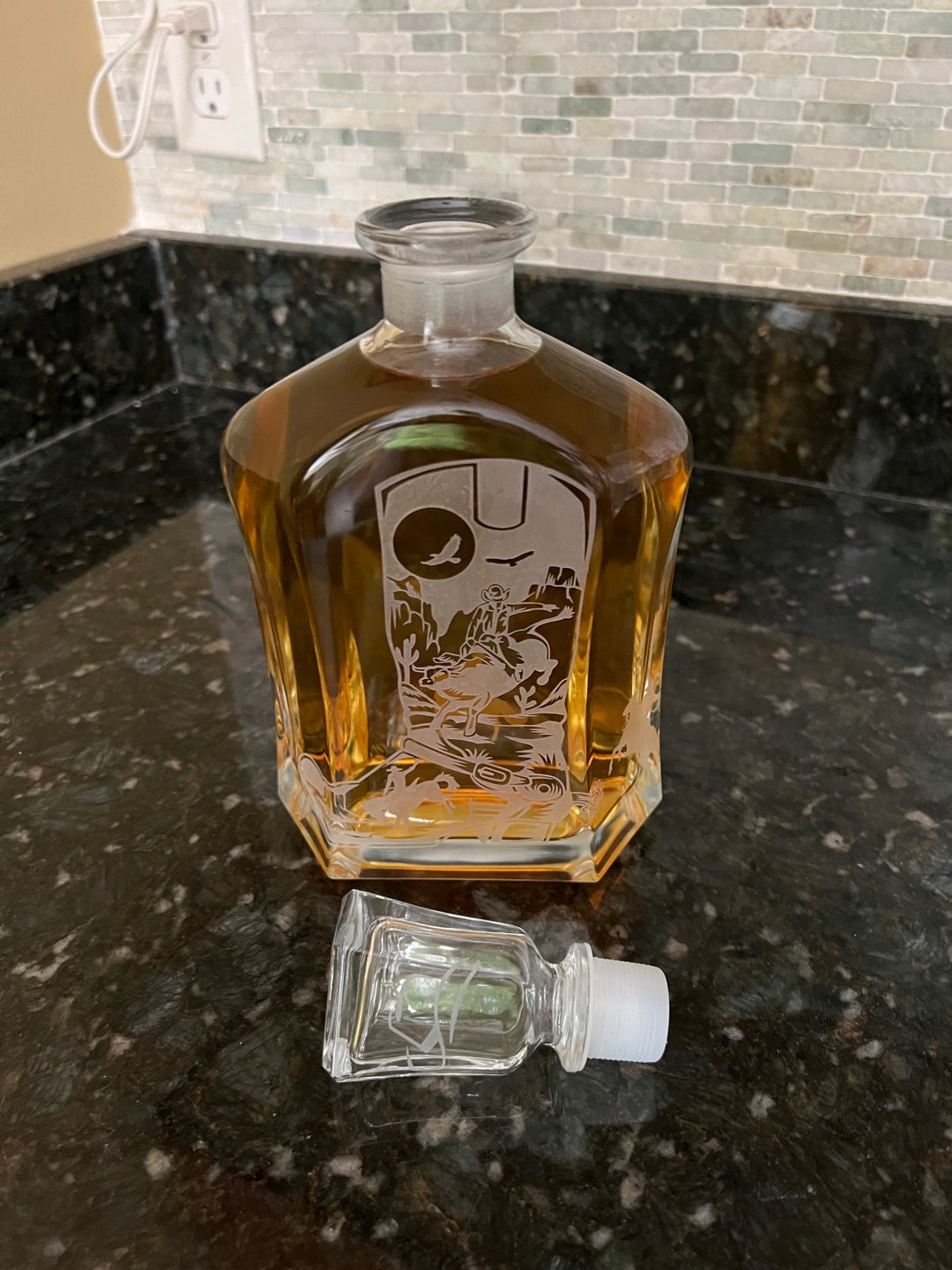 Engraved Cowboy Decanter: Rodeo Western Theme, 23.75 Oz - Etsy