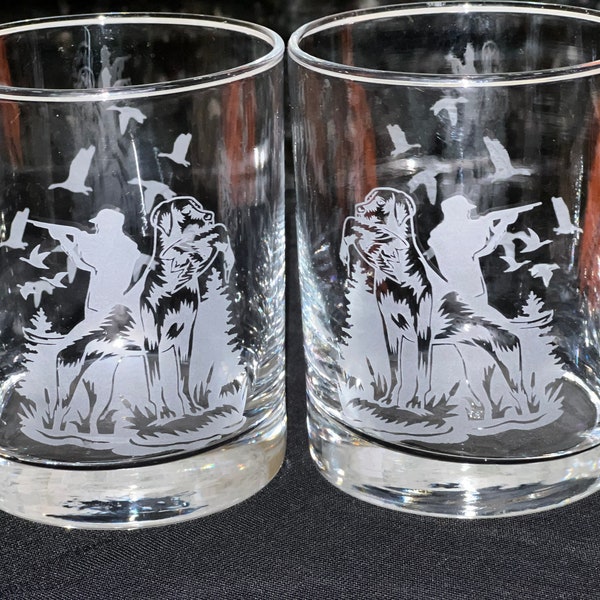 Hunter Whiskey Glasses Etsy
