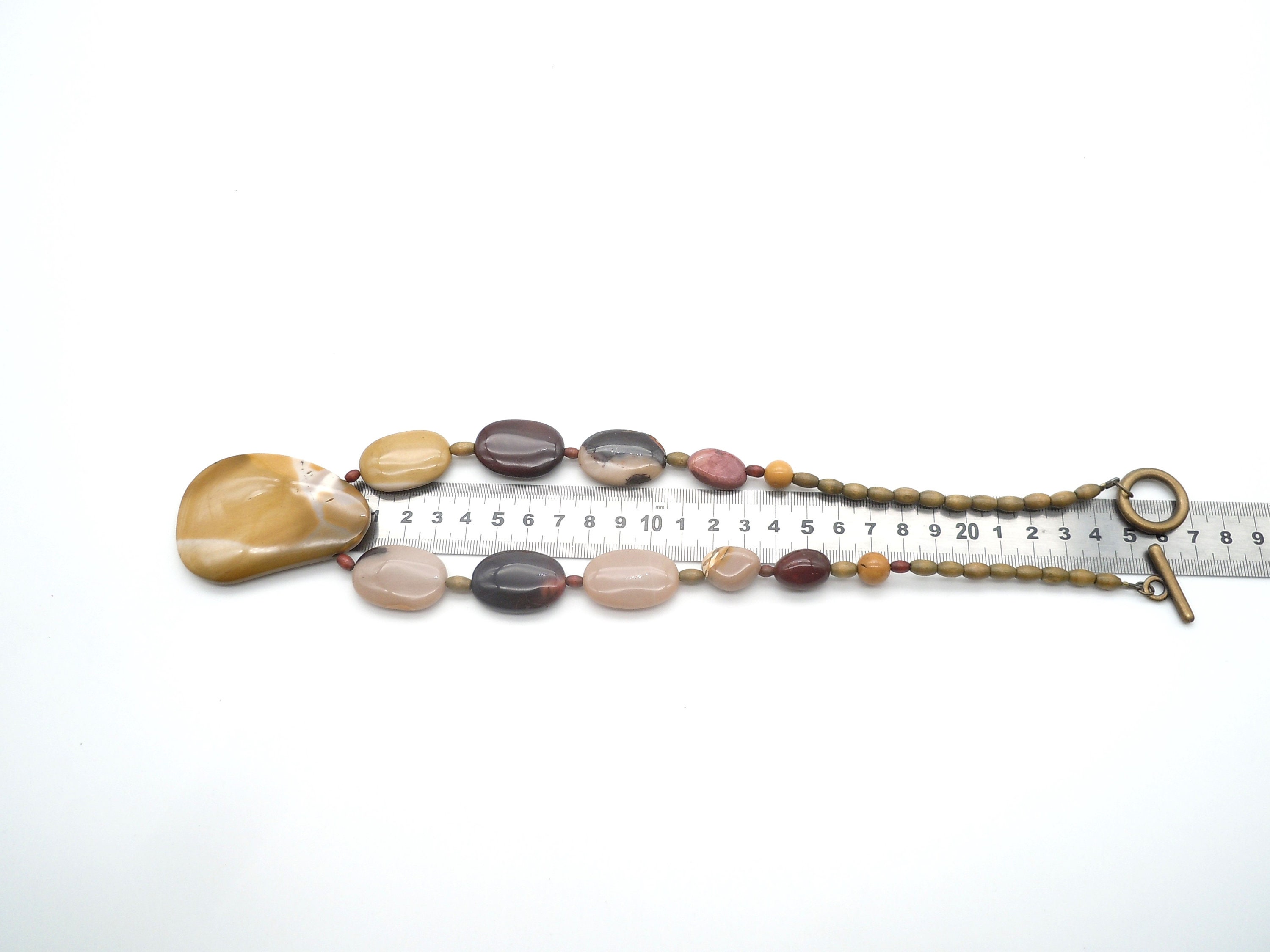 Collier jaspe mokaïte, perle ronde 12 mm - Collier/Mokaïte ( jaspe d