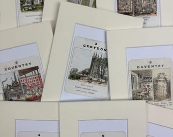 Original Vintage Counties of England Card in Mount - Cities & Towns C-D