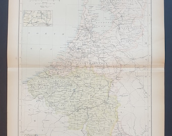 Holland and Belgium - Original 1898 map