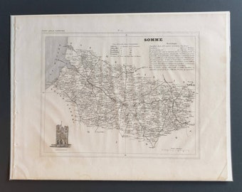 Somme - Original 1841 French department map