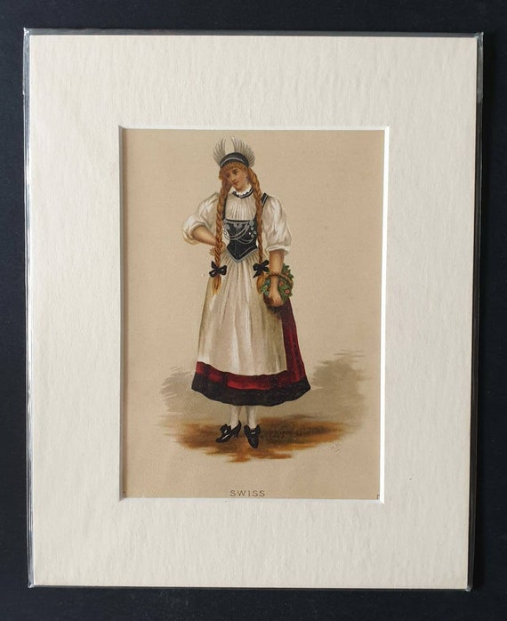 Original 1887 Fancy Dress Costume print - Swiss