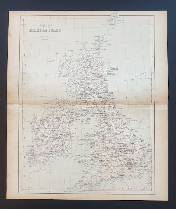 Route Map of the British Isles - Original 1898 map