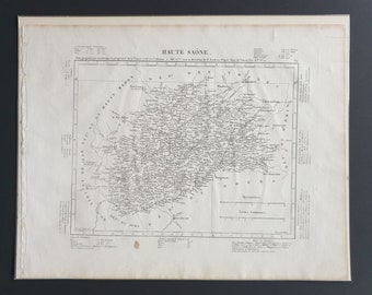 Haute Saone - Original 1854 French department map