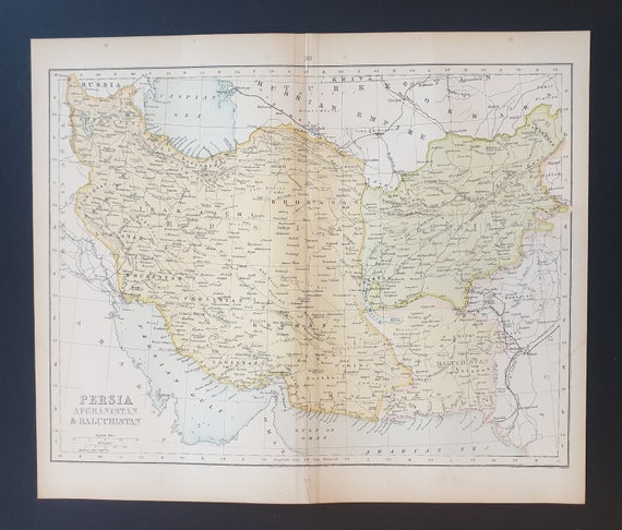 Persia, Afghanistan and Baluchistan - Original 1898 map