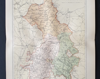 Cambridgeshire - Original 1895 County map