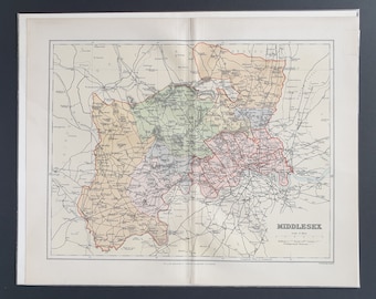 Middlesex - Original 1895 County Map